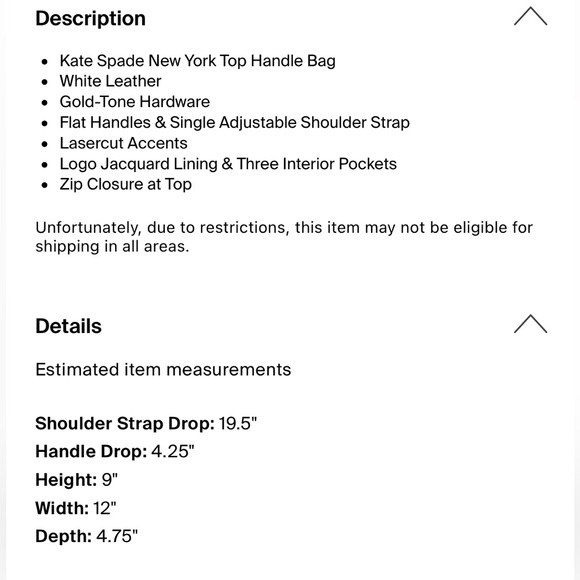 Kate Spade White Top Handle Handbag-New Without Tags - Picture 7 of 7